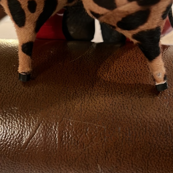 Louboutin lace with animal print with zipper bows. Beautiful shoes. Runs narrow. - Picture 8 of 10